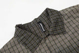 DAXUEN Distressed plaid short sleeve collared shirt