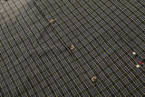 DAXUEN Distressed plaid short sleeve collared shirt
