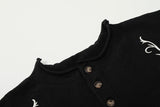 DAXUEN Vintage embroidered Henley collar short-sleeved top