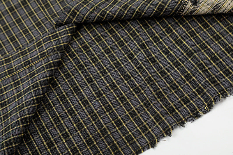 DAXUEN Oversized plaid button-up shirt with embroidery