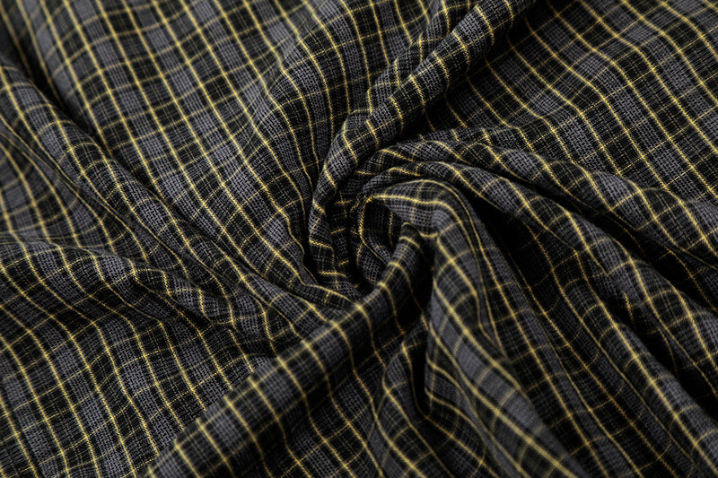 DAXUEN Oversized plaid button-up shirt with embroidery