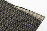 DAXUEN Distressed plaid short sleeve collared shirt