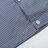 DAXUEN Short-sleeved blue and white check button-up shirt