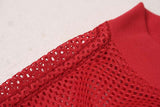 DAXUEN ROCK GLFS mesh short-sleeved V-neck T-shirt