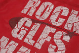 DAXUEN ROCK GLFS mesh short-sleeved V-neck T-shirt