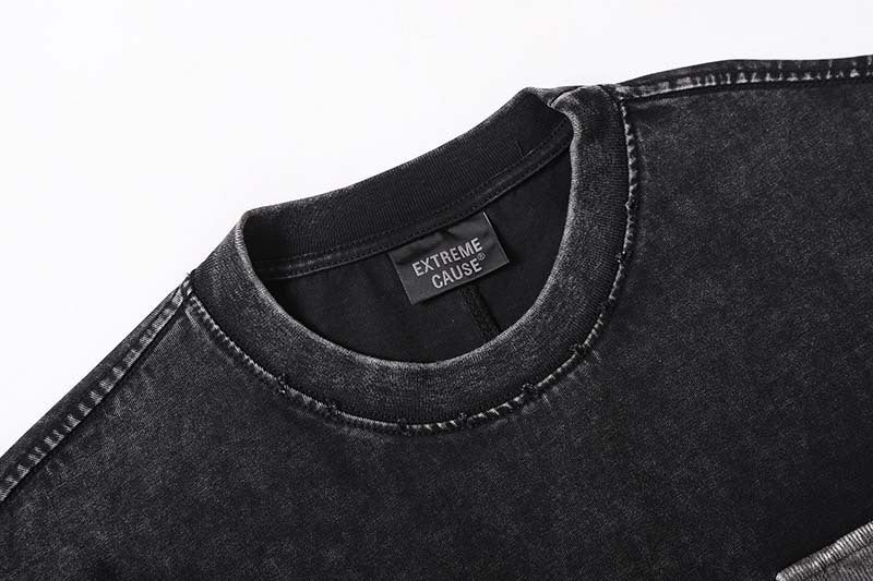 DAXUEN Contrast color block short-sleeved t-shirt