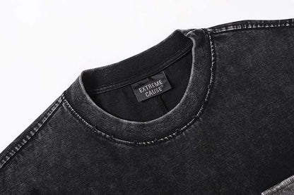 DAXUEN Contrast color block short-sleeved t-shirt