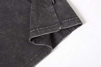 DAXUEN Relaxed-fit mock neck t-shirt with textured panel