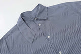 DAXUEN Short-sleeved blue and white check button-up shirt