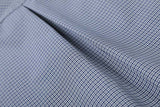 DAXUEN Short-sleeved blue and white check button-up shirt