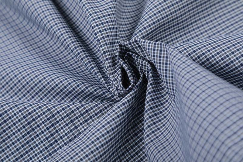 DAXUEN Short-sleeved blue and white check button-up shirt