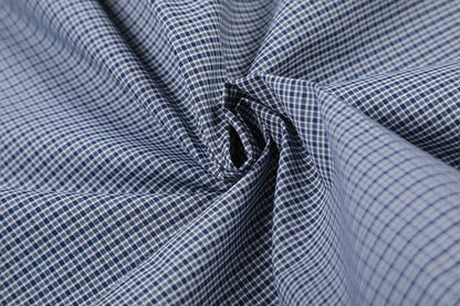 DAXUEN Short-sleeved blue and white check button-up shirt