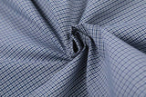 DAXUEN Short-sleeved blue and white check button-up shirt