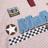 DAXUEN Striped short-sleeved polo shirt with embroidered graphics