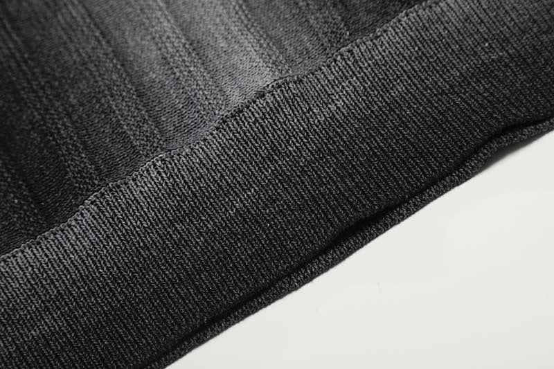 DAXUEN Gradient striped knitted polo shirt