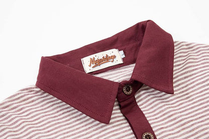 DAXUEN Striped short-sleeved polo shirt with embroidered graphics