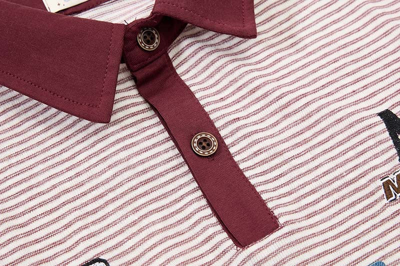 DAXUEN Striped short-sleeved polo shirt with embroidered graphics