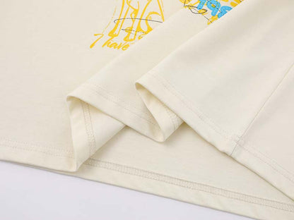 DAXUEN Graphic T-shirt with dog and cat illustrations