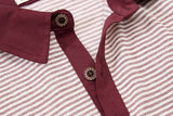 DAXUEN Striped short-sleeved polo shirt with embroidered graphics