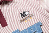 DAXUEN Striped short-sleeved polo shirt with embroidered graphics