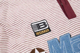 DAXUEN Striped short-sleeved polo shirt with embroidered graphics