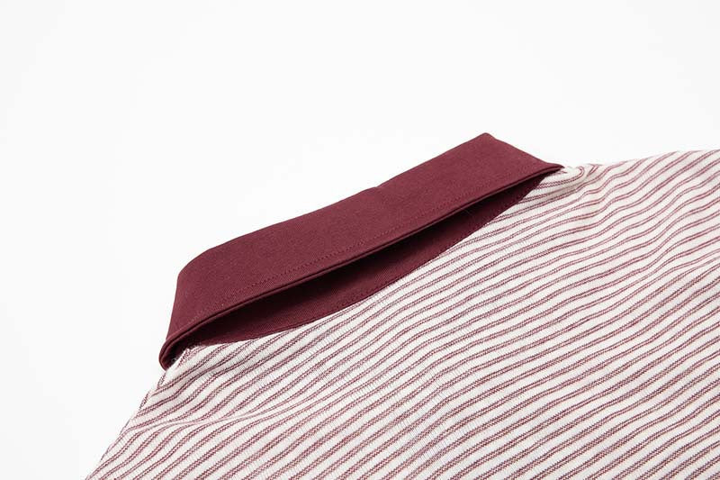 DAXUEN Striped short-sleeved polo shirt with embroidered graphics