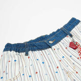 DAXUEN Wide-leg embroidered trousers with patterned fabric