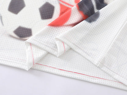 DAXUEN Hello Kitty football-themed V-neck T-shirt