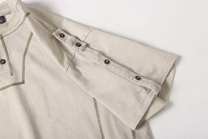 DAXUEN Relaxed-fit short-sleeved Henley T-shirt