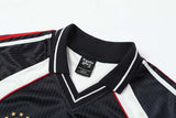 DAXUEN Retro V-neck soccer jersey with contrasting panels