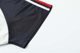 DAXUEN Retro V-neck soccer jersey with contrasting panels