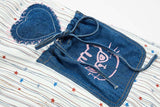 DAXUEN Wide-leg embroidered trousers with patterned fabric