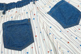 DAXUEN Wide-leg embroidered trousers with patterned fabric