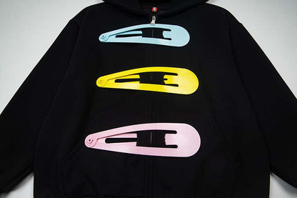 DAXUEN Hooded cardigan jacket with hairpin design
