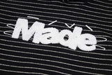 DAXUEN Oversized striped hoodie with 'Made' text
