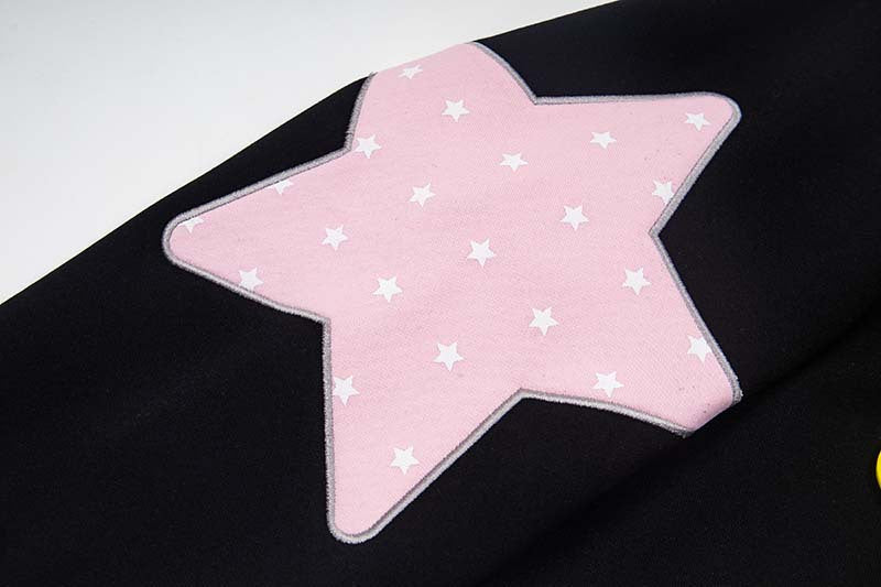 DAXUEN Oversized zip-up hoodie with star appliques