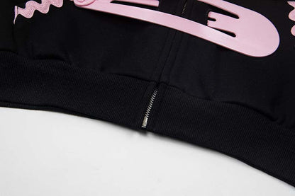 DAXUEN Oversized zip-up hoodie with star appliques