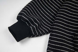 DAXUEN Oversized striped hoodie with 'Made' text
