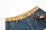 DAXUEN Colorful wide-leg cargo denim pants with embroidery