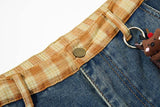 DAXUEN Colorful wide-leg cargo denim pants with embroidery