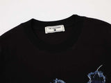 DAXUEN Oversized T-shirt with cat graphic and text