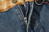 DAXUEN Colorful wide-leg cargo denim pants with embroidery