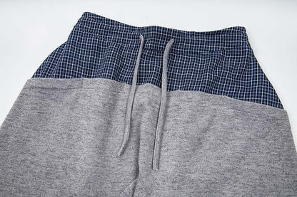 DAXUEN Wide-leg trousers with two-tone design and plaid panel