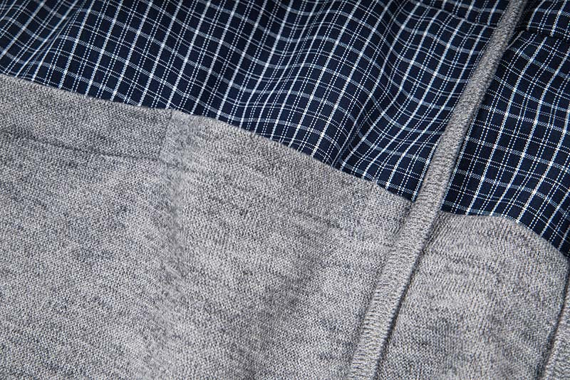 DAXUEN Wide-leg trousers with two-tone design and plaid panel
