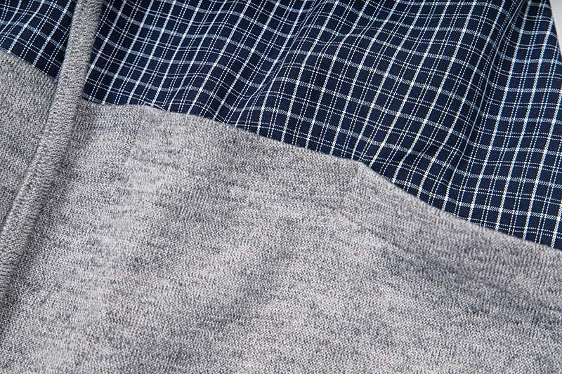 DAXUEN Wide-leg trousers with two-tone design and plaid panel