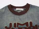 DAXUEN Oversized short-sleeved t-shirt with gradient denim wash