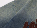 DAXUEN Oversized short-sleeved t-shirt with gradient denim wash