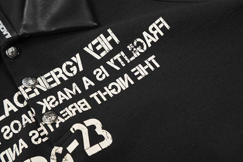 DAXUEN Short sleeve polo shirt with bold text and graphic