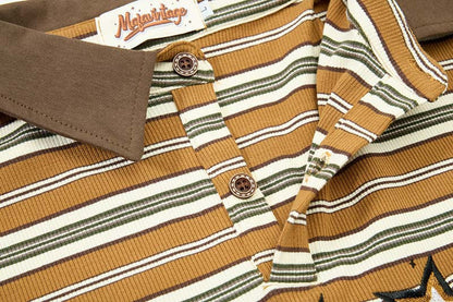 DAXUEN Mafa Vintage Striped Polo Shirt