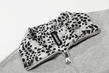 DAXUEN Short-sleeved quarter-zip polo shirt with animal print